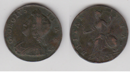 DEMI PENNY - ROYAUME UNIS - GEORGIUS II REX - 1734 - Otros & Sin Clasificación