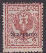 Italy-Colonies And Territories-Aegean-Scarpanto S 1  1912  2c Red Brown, Mint Hinged - Egée (Scarpanto)