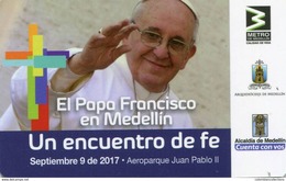 Lote TTR3, Colombia, Papa Francisco, Medellin, Tiquete, Metro Card, Commemorative Card, Limited Edition, Pope Visits - Monde