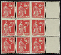 Neuf Sans Charnière N° 283, 50c Rouge Type Paix, Bloc De 9ex Faux De Barcelone, T.B. Maury - Other & Unclassified