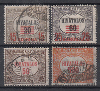 HONGARIJE - Michel - 1922 - Nr 9/10 + Nr 11/12 - Gest/Obl/Us - Dienstzegels