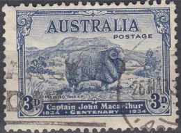 AUSTRALIA 1934 Death Centenary Of Capt. John Macarthur (founder Of Australian Sheep-farming) - 3d Merino Ram FU - Oblitérés