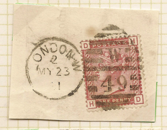 GB 1880 1d On Piece SG 166 U #ABJ059 - Lettres & Documents