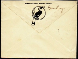 BIRDS-HORNBILL-BOMBAY NATURAL HISTORY SOCIETY-LOGO ON CENSORED COVER-BRITISH INDIA-1911-IC-239 - Spechten En Klimvogels