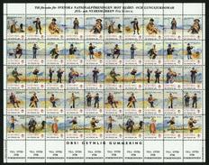 Sweden. Christmas Seal 1987/88 Mnh Full Sheet Unfolded. Musicians. - Full Sheets & Multiples