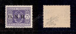 0332 1944 - 5 Lire (57 - Segnatasse) - Gomma Integra - Sorani + Oliva (900) - Autres & Non Classés