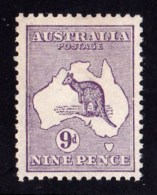 Australia 1913 Kangaroo 9d Violet 1st Watermark MH - Listed Variety - Neufs