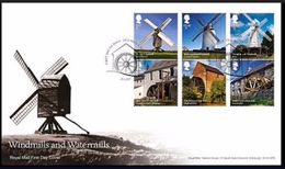 GROSSBRITANNIEN GRANDE BRETAGNE GB 2017 WINDMILLS AND WATERMILLS SET OF 6V. FDC SG 3967-72 MI 4058-63 YT 4461-66 SC 3618 - 2011-2020 Decimal Issues