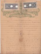 COCHIN State  2A  Stamp Paper  Type 65 + 8A & 1Re  Court Fee  # 01733  Inde Indien  India Fiscaux Fiscal Revenue - Cochin