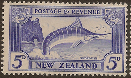 NZ 1935 5d Swordfish SG 563 HM #ABP23 - Nuevos