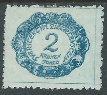 1920 LIECHTENSTEIN SEGNATASSE 2 K VARIETà PUNTO SU 2 MH * - R30-3 - Variétés