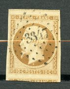 France, Yvert 9, Louis-Napoléon Répub Franc 10c, Oblitéré, Grandes Marges, 2 Voisins, Signé Et Certificat - 1852 Louis-Napoleon