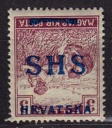 1918 SHS Yugoslavia Croatia - Hungary Harvester Reverse OVERPRINT - MH - 3 Fill. - Ongebruikt