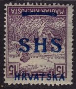 1918 SHS Yugoslavia Croatia - Hungary Harvester Reverse OVERPRINT - MH - 15 Fill. - Ongebruikt