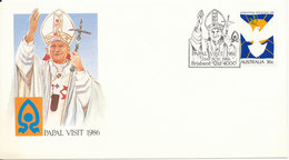 Australia Souvenir Cover Pope Visit Brisbaine 25-11-1986 With Nice Cachet - Storia Postale