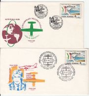 POLAR FLIGHTS, CALIN ROSETTI CIRCUMPOLAR RECORD FLIGHT, SPECIAL COVER, 2X, 1992, ROMANIA - Polare Flüge