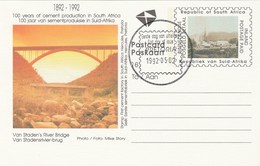 First Day SOUTH AFRICA Postal STATIONERY CARD Ilus CEMENT PRODUCTION ANNIV, VAN STADEN RIVER BRIDGE Cover Stamp Minerals - Lettres & Documents