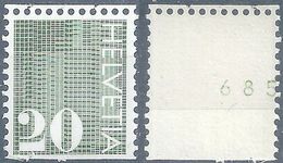 Ziffer 484R, 20 Rp.grün  (verschobene Kontrollnummer / Verschnitt)             1972 - Rouleaux