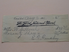 OROSI California -The FIRST NATIONAL BANK C° ( Order ) Anno 1911 ( Zie Foto Details ) !! - Verenigde Staten