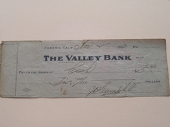 FRESNO California -The VALLEY BANK ( Order ) Anno 1923 ( Zie Foto Details ) !! - USA