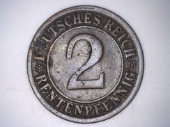 ALLEMAGNE - 2 RENTENPFENNIG 1924 F - 2 Rentenpfennig & 2 Reichspfennig