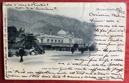 MONTE-CARLO CAFE' DE PARIS CARTOLINA CON 10 C. PER VENEZIA IN DATA 13/1/1902 - Brieven En Documenten