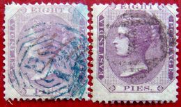 BRITISH INDIA 1860 8p Queen Victoria BOTH SHADES Used SG52,53 CV£18 UNWATERMARKED - 1858-79 Kolonie Van De Kroon