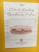 5341 - Côtes De Landecy Bardonnex 1er Cru 1987 Suisse - Art