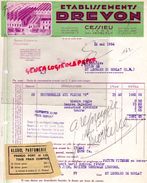 38 - CESSIEU- BELLE FACTURE ETS. DREVON- PARFUMERIE  PARFUM- 1934  RARE AVEC USINE - Drogisterij & Parfum