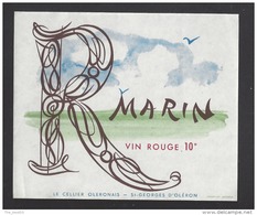 Etiquette De Vin De Table Rouge - Marin - Thème Bateau  -  Le Cellier Oleronais à Saint Georges D'Oléron  (17) - Zeilboten & Zeilschepen