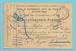 Kriegsgefangenensendung Met Stempel CHAUDFONTAINE 8/7/16 Naar HOLZMINDEN - Kriegsgefangenschaft