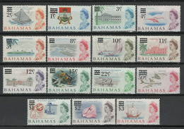 Bahamas 1966 MiNr. 235 - 249  QEII BIRDS FISHES PLANE SHIPS SURCHARGED 15v MNH** 35.00€ - Other & Unclassified