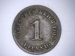 ALLEMAGNE - 1 PFENNIG 1907 J - 1 Pfennig