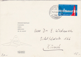 1er Jour : No 313 Sur Lettre Interkontinentaler Flughafen Zürich Eröffnung 29-30 August - 1953 - Autres & Non Classés