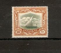 ZANZIBAR 1936 10s SG 322 TOP VALUE OF THE SET  LIGHTLY MOUNTED MINT Cat £60 - Zanzibar (...-1963)