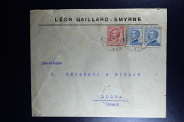 Italy : Company Cover 1921 Smirne To Woluwe St Lambert Bruxelles Mixed Stamps - European And Asian Offices