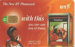 CARTE-PUCE-BT-1£-00/98-PH ONECARD-LAUGH-CABINE  -TBE - BT Phonecard Plus