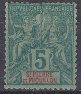 St. Pierre & Miquelon 1892 Yvert#62 Mint Hinged - Unused Stamps