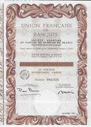 TITRE De COLLECTION  UNION FRANCAISE DE BANQUES Action 100 Francs - S - V