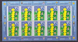 Europa Cept 2000 Lithuania 1v Sheetlet ** Mnh (F6743) - 2000