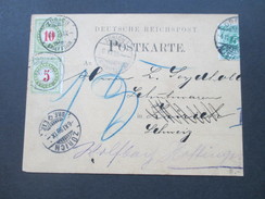 Schweiz / Deutsches Reich 1895 Postkarte Von Dresden - Zürich. Weitergeleitet Und Nachporto / Portomarken! - Postage Due