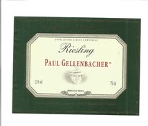 Etiquette De VIN D'ALSACE " RIESLING - Paul Gellenbacher " - Riesling