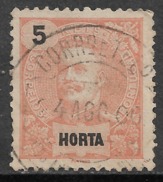 Horta – 1897 King Carlos 5 Réis Sto António Do Pico Cancel - Horta