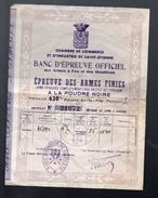Saint Etienne (42 Loire) Certifcat Banc D'épreuve Officiel (armes)  (PPP6225) - Material Und Zubehör