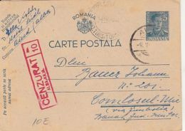 KING MICHAEL, CENSORED ALBA IULIA NR 10, WW2, PC STATIONERY, ENTIER POSTAL, 1942, ROMANIA - Lettres & Documents