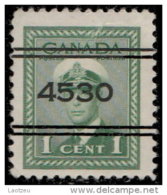 Canada Préoblitéré 1943. ~ 1 C. George VI Marine (4530) - Préoblitérés