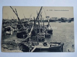 EGITTO EGYPT SUEZ  Costruction Des Samboucks Boat Old Postcard - Suez