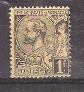MONACO 1891, Prince Albert 1er , Yvert N° 20, 1 F FRANC Noir / Jaune  , Neuf * / MH, TB Cote 25 Euros - Nuevos