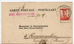 1913 - Belgique - Carte Postale  Avec Réponse Payée Expédiée De La Louvière. Tp Albert 1er N° 118 - 1912 Pellens