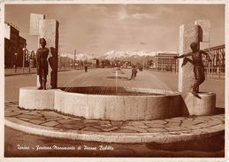 06784 "(TO) FONTANA MONUMENTO DI PIAZZA BALILLA ORA PIAZZA GALIMBERTI" ANIMATA. CART  SPED 1938 - Orte & Plätze